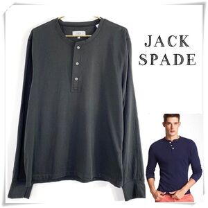 Jack Spade Front Half Button Olive Green Henley Long Sleeved Shirt Green